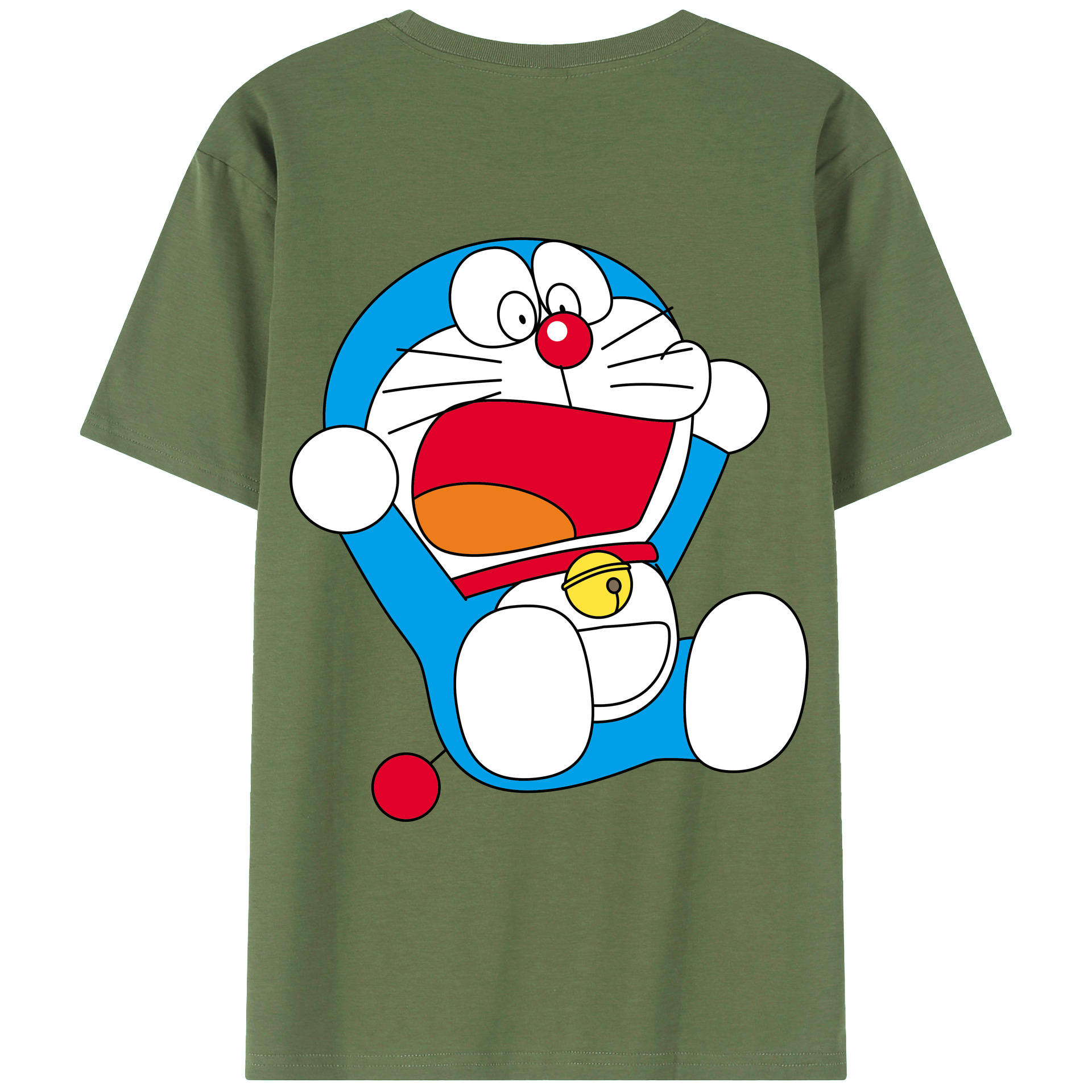 （画像用） ドラえもん Doraemon 綿100％ メンズ半袖Tシャツ（バックプリント） 通気性